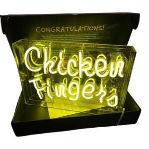 Raising Canes Chicken Fingers LED Neon Sign 3 Year Employee Anniversary Box